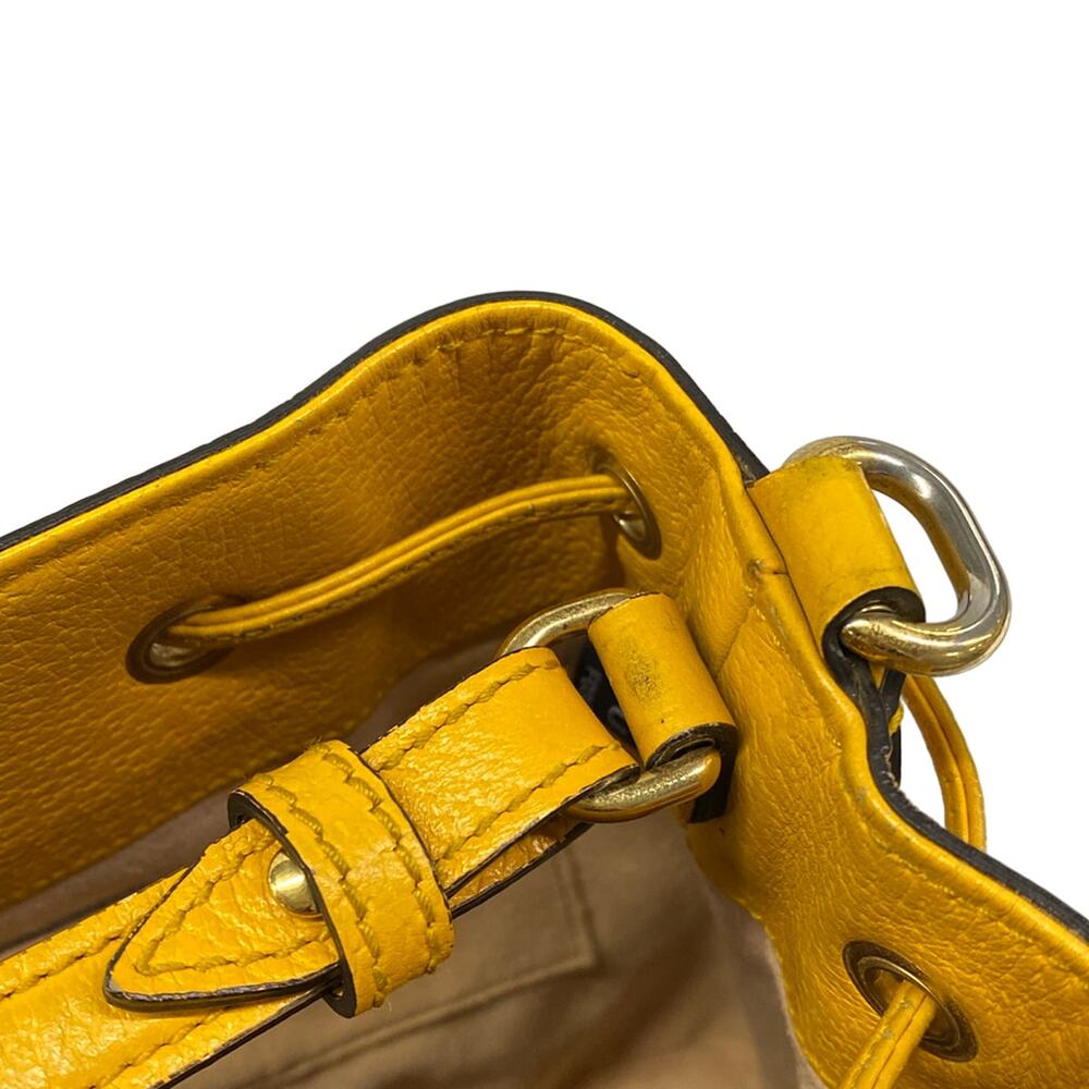 Gucci GG Supreme Ophidia Flora Small Bucket Handbag 550621 Yellow Dark Brown - Picture 11 of 15